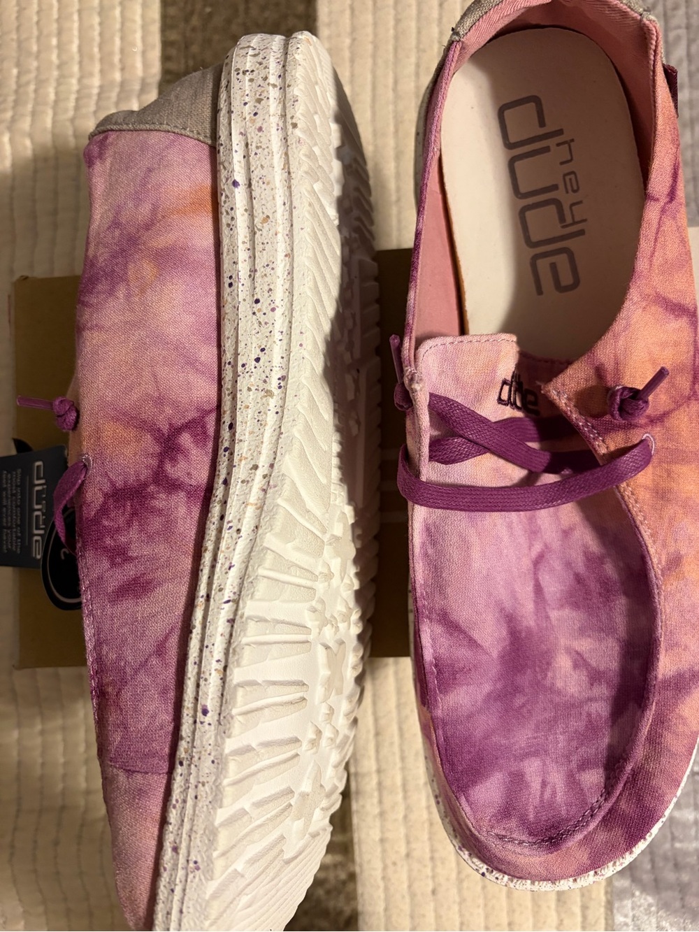 Hey Dude Purple Tie-Dye Slip-On Loafers - Picture 4 of 7